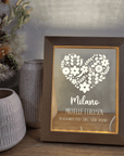 Personalised Timber Night Light Frame 🌙 - Birth Details - Hearts - The Willow Corner