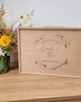 Personalised Triple Split Wreath Couples Memory Keepsake Box - Valentine's Day Gift - The Willow Corner