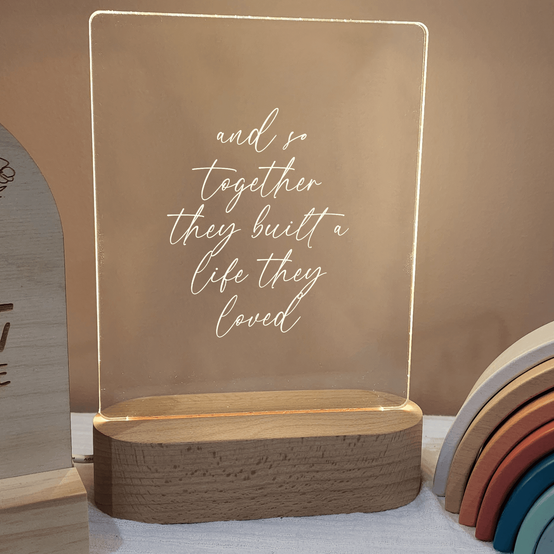 Quote Night Light 🌙 - And So Together They Built - The Willow Corner