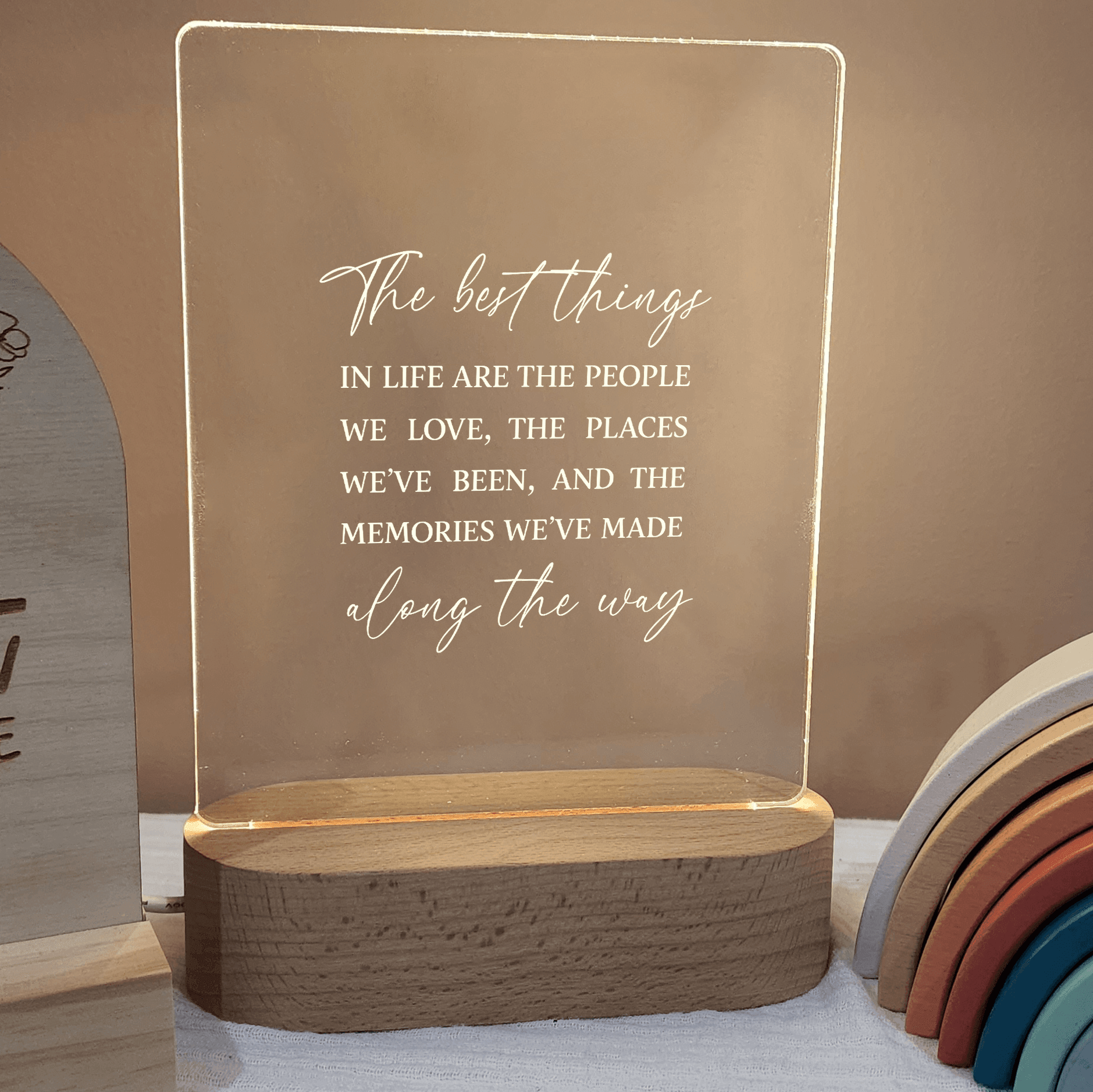 Quote Night Light 🌙 - The Best Things in Life - The Willow Corner