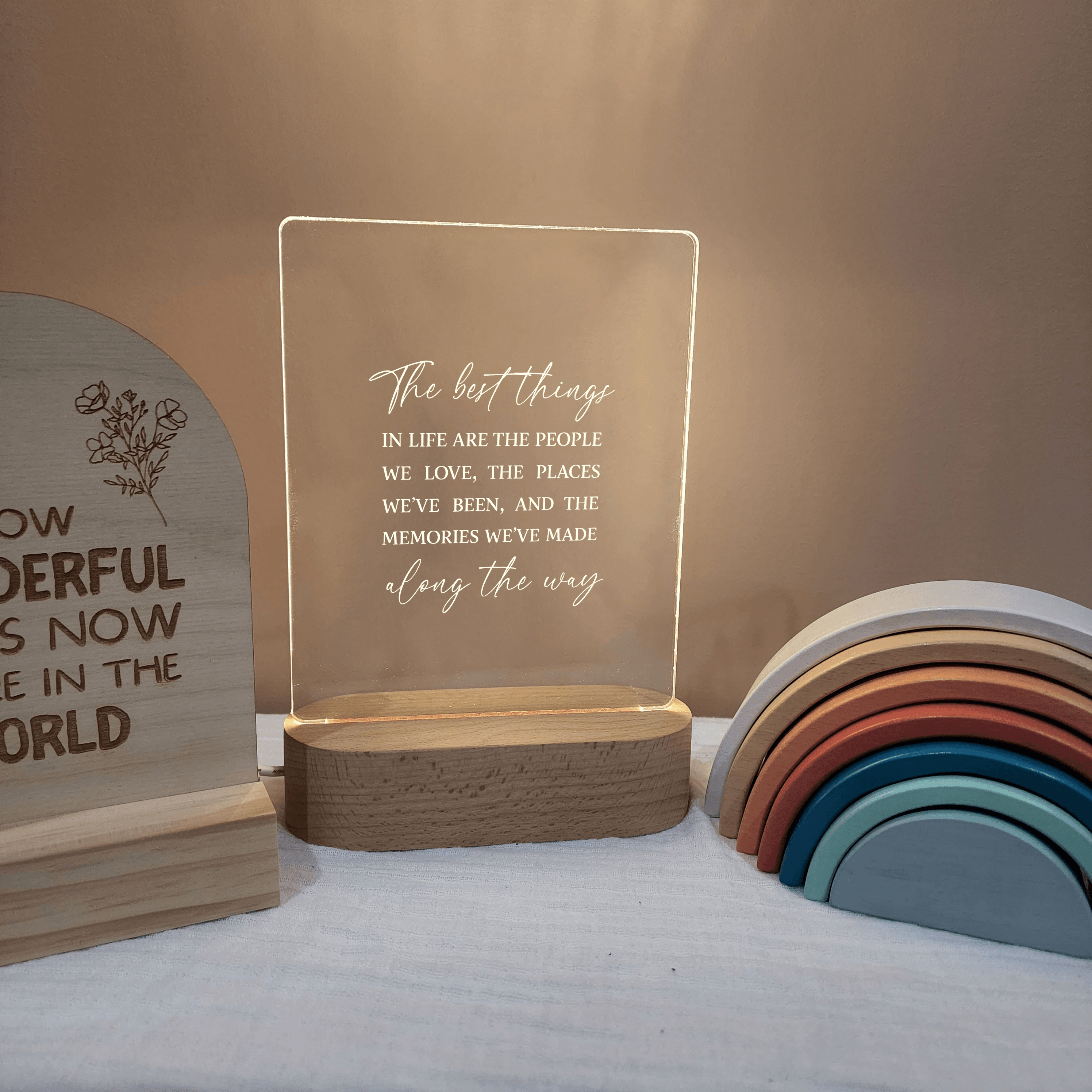 Quote Night Light 🌙 - The Best Things in Life - The Willow Corner