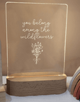 Quote Night Light 🌙 - You Belong Among The Wildflowers - The Willow Corner