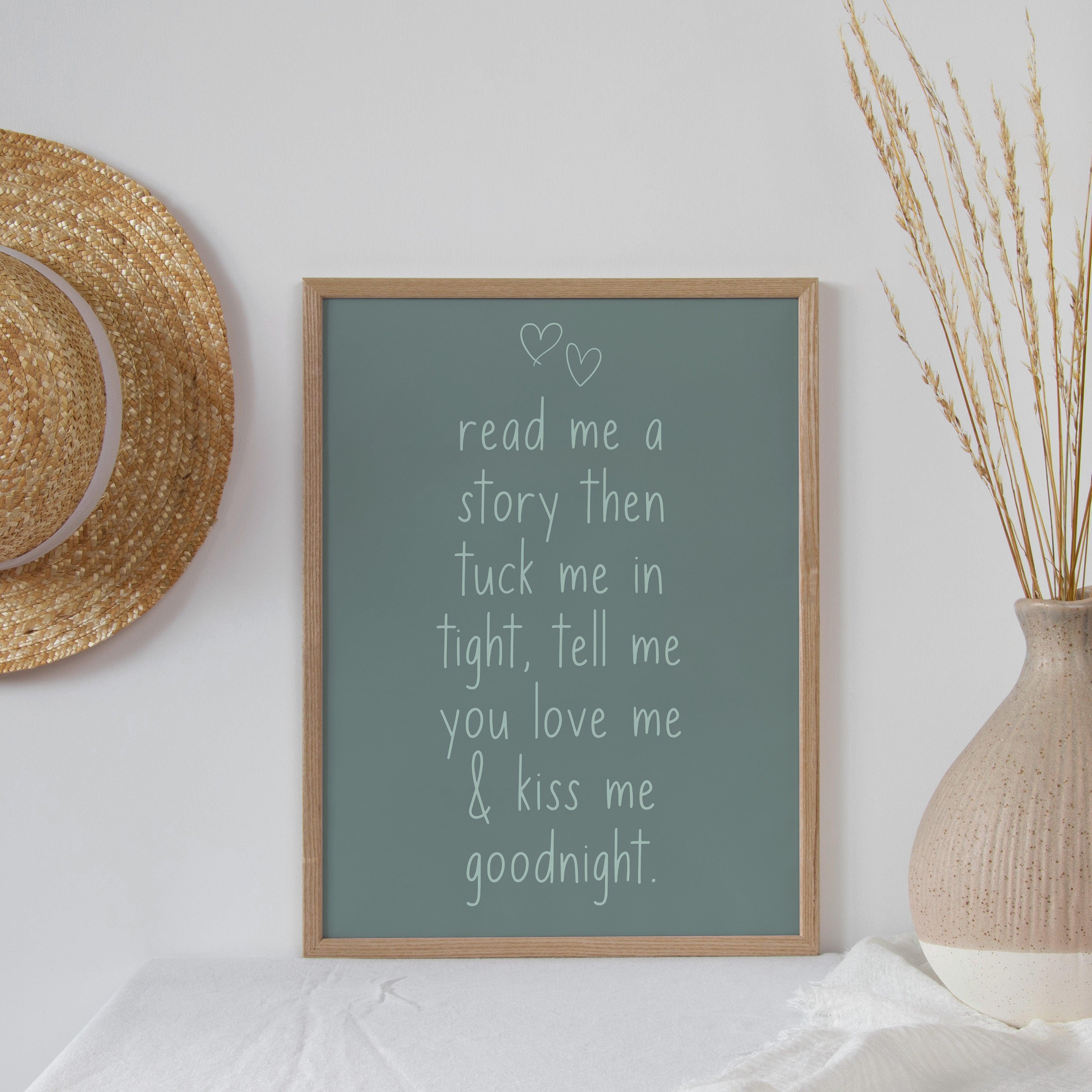 Read Me A Story Lullaby - Opal - Quote Print Poster - The Willow Corner