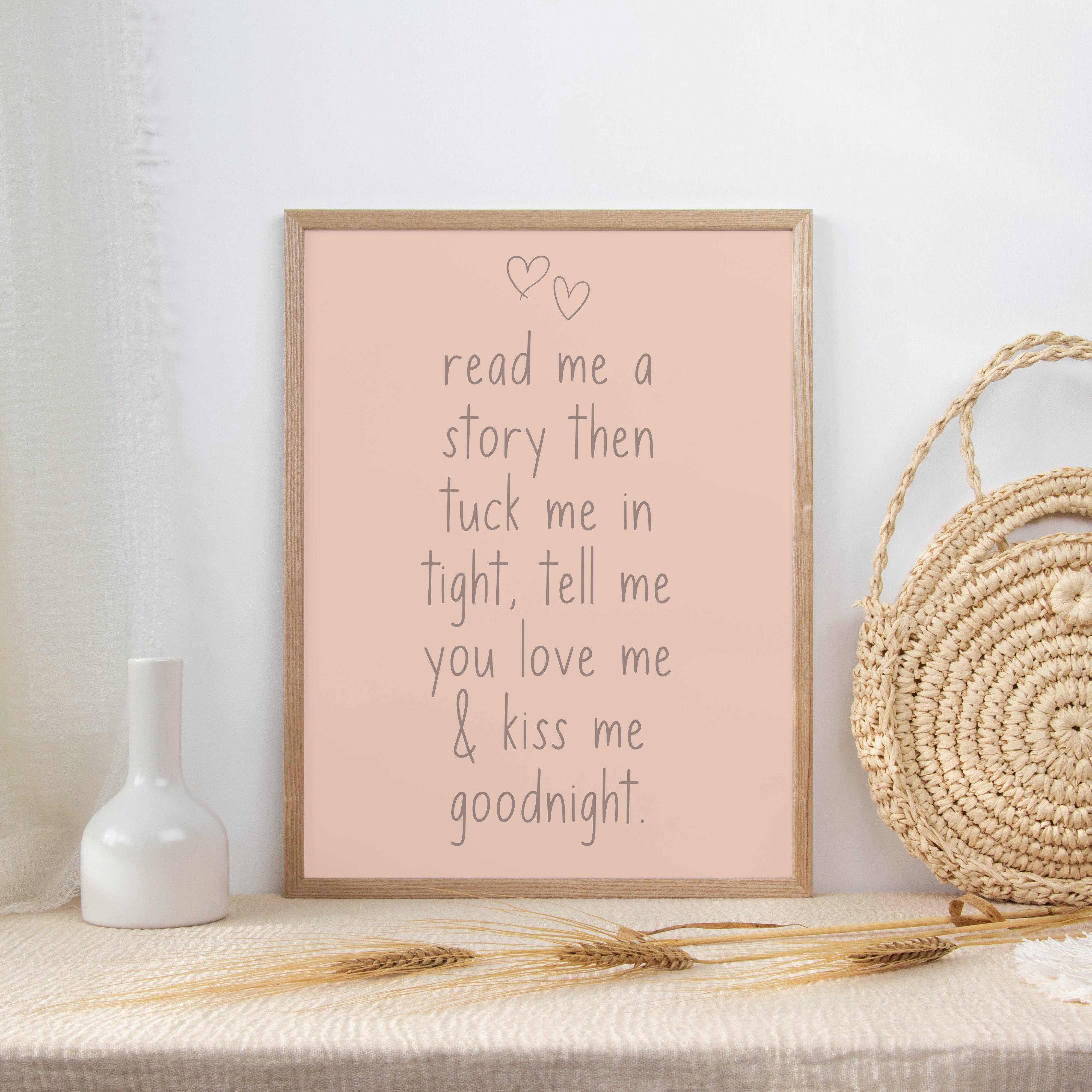 Read Me A Story Lullaby - Peach - Quote Print Poster - The Willow Corner