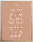 Read Me A Story Lullaby - Stone - Quote Print Poster - The Willow Corner