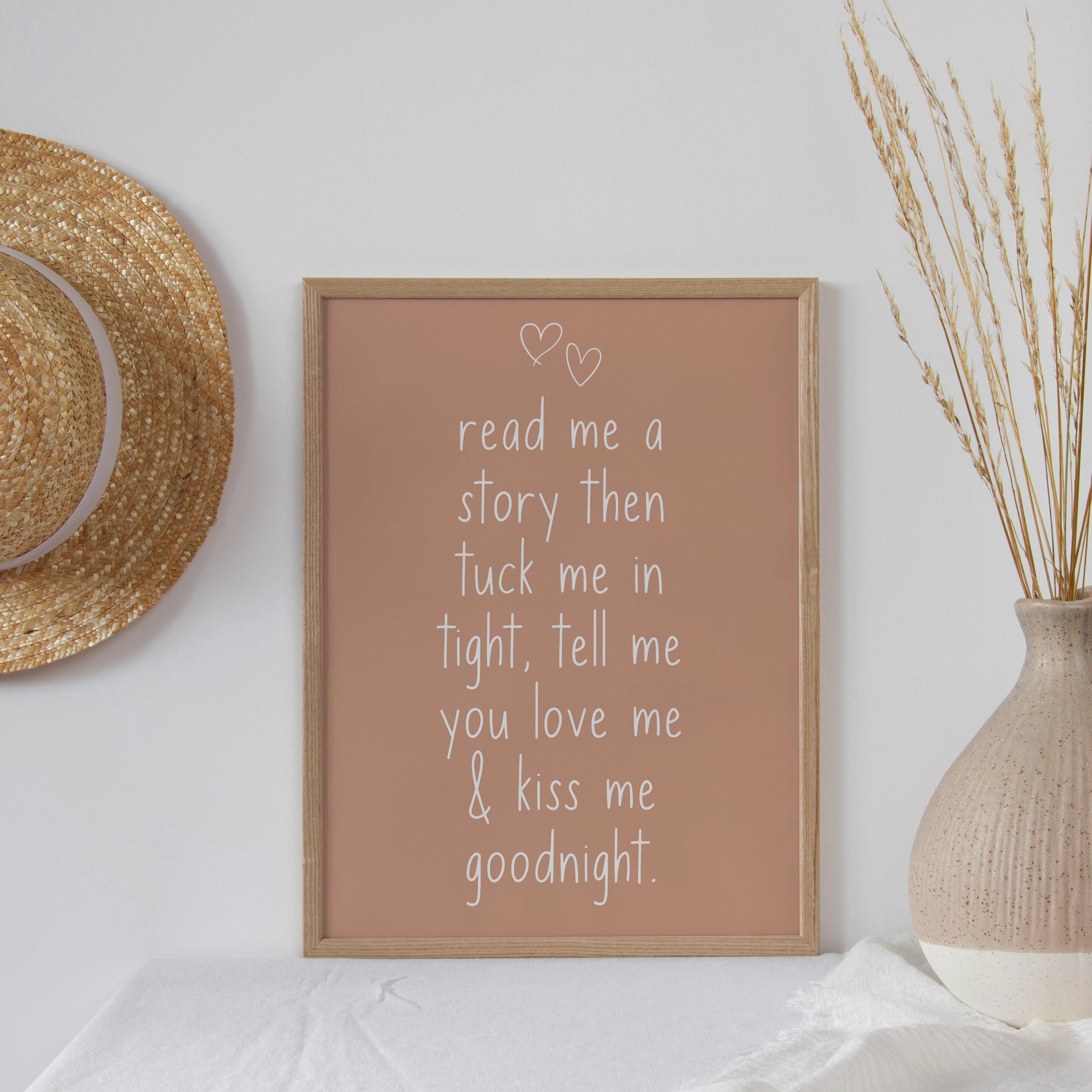 Read Me A Story Lullaby - Stone - Quote Print Poster - The Willow Corner