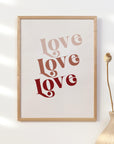 Retro Love Print - Neutral Valentine's Day Home Decor Poster - Quote Print Poster - The Willow Corner