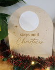 Santa Visits Countdown Plaque - Timber Block - Christmas Decor - The Willow Corner