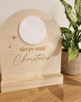 Santa Visits Countdown Plaque - Timber Block - Christmas Decor - The Willow Corner