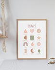 Shapes - Neutral Tones - Educational Print Series - Poster - The Willow Corner