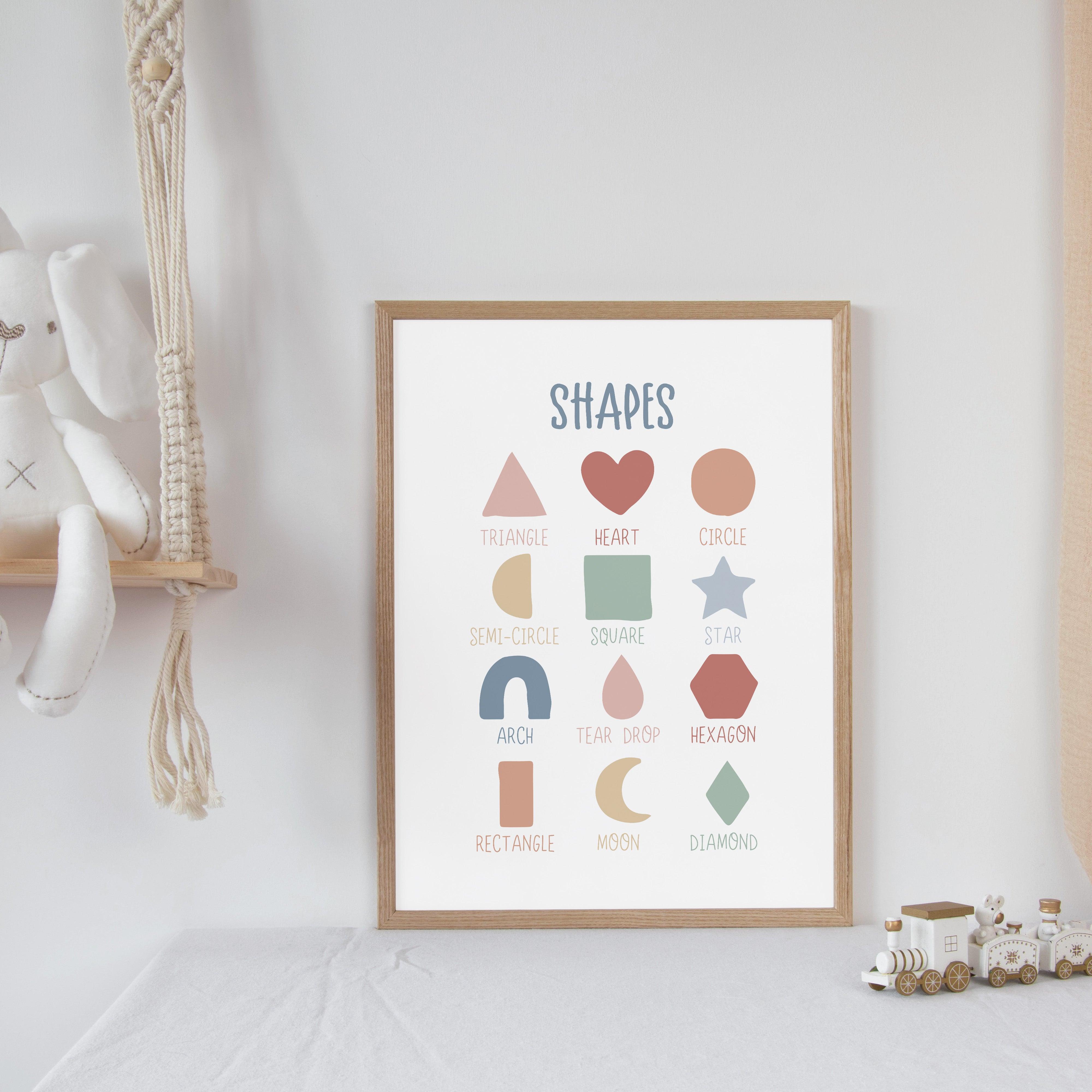 Shapes - Pastel Tones - Educational Print Series - Poster - The Willow Corner