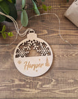 Snowflake Bauble Ornament - Personalised - The Willow Corner