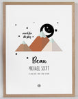Starry Mountains - Earth - Personalised Birth Details Poster - The Willow Corner
