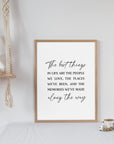 The Best Things in Life - Quote Print Poster - The Willow Corner