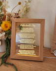 Timber Night Light Frame - Poem - Motherhood's Joy - Mother's Day Gift - The Willow Corner