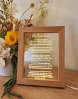 Timber Night Light Frame - Poem - My First Home - Mother's Day Gift - The Willow Corner