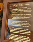 Timber Night Light Frame - Poem - My First Home - Mother's Day Gift - The Willow Corner