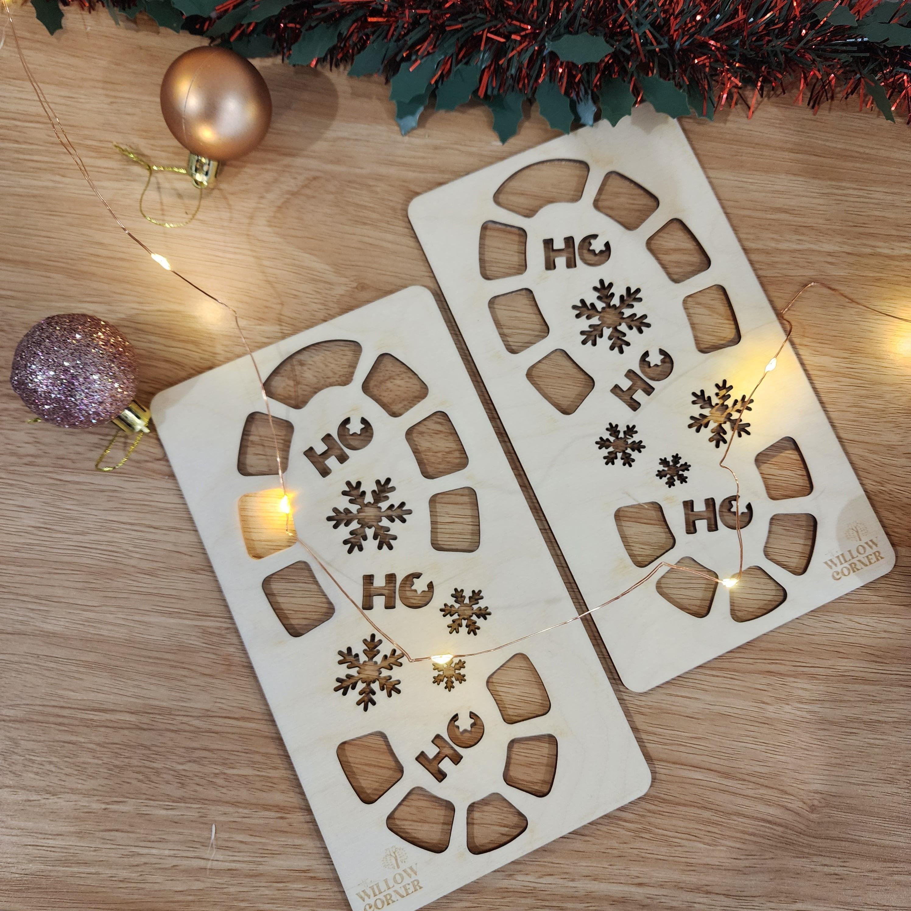 Wooden Santa Footprint Stencil - Christmas Keepsake - The Willow Corner