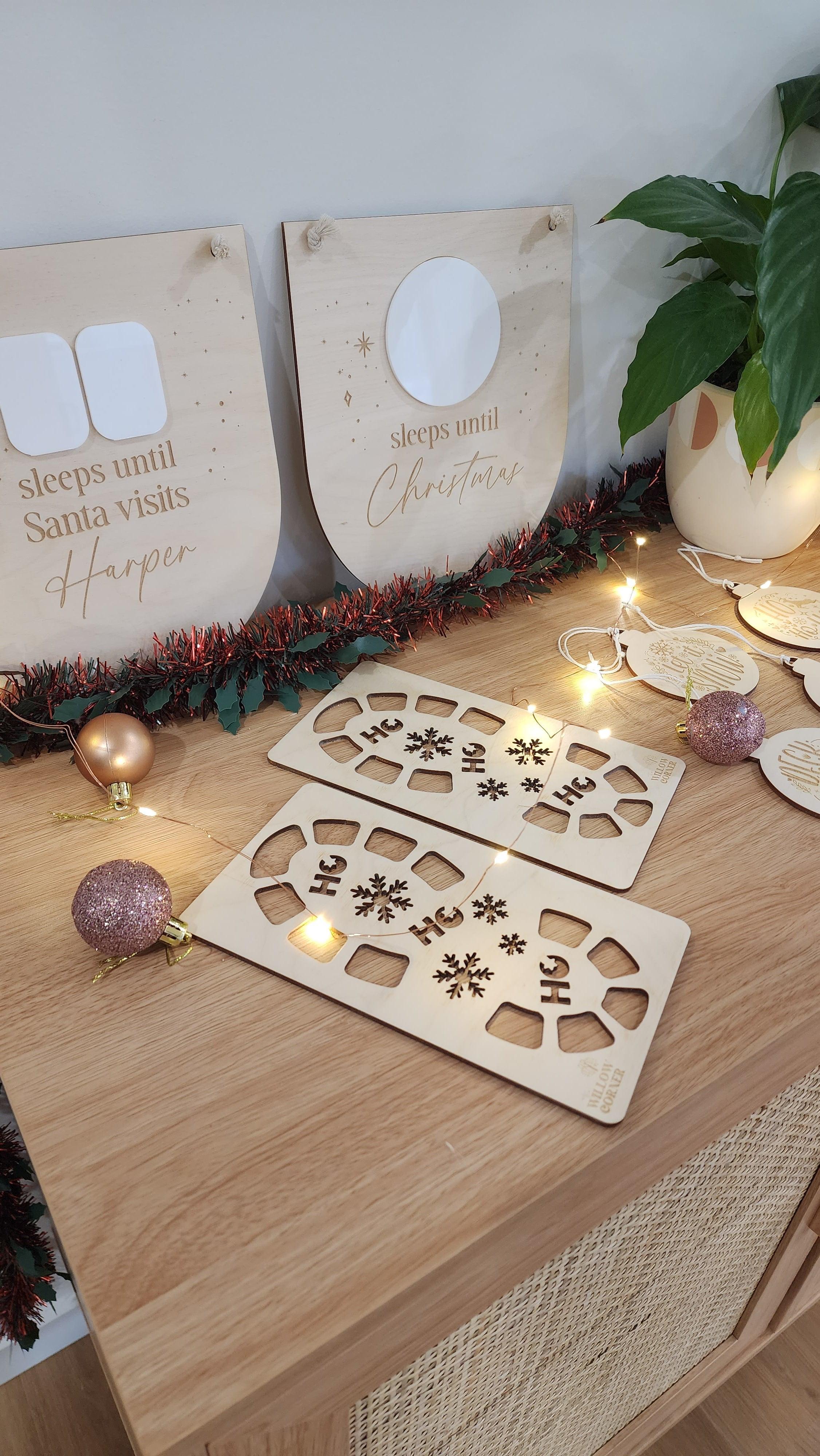 Wooden Santa Footprint Stencil - Christmas Keepsake - The Willow Corner