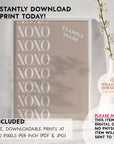 XOXO Hearts Print - Neutral Valentine's Day Home Decor Poster - Quote Print Poster - The Willow Corner
